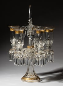 Saint Louis Thistle Pattern Gilt Crystal Girandole