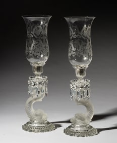 Pair of Baccarat Lustre Candlesticks