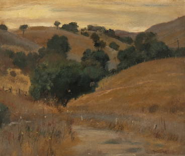 Emil Jean Kosa, Jr. (1903-1968): Landscape: Emil Jean Kosa, Jr. 1903-1968 Landscape oil on board signed lower right 20 x 24 in. (50.8 x 61 cm.), Frame: 26 x 30 in. (66 x 76.2 cm.) Provenance: Property from a Beverly Hills, CA Estate