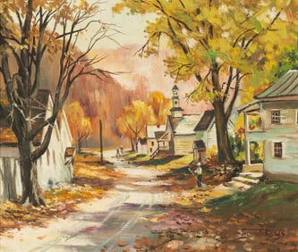 Fremont F. Ellis (1897 - 1985): Autumn Street Scene
