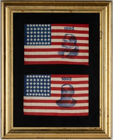 Matching Pair of American Presidential Campaign Portrait Flags