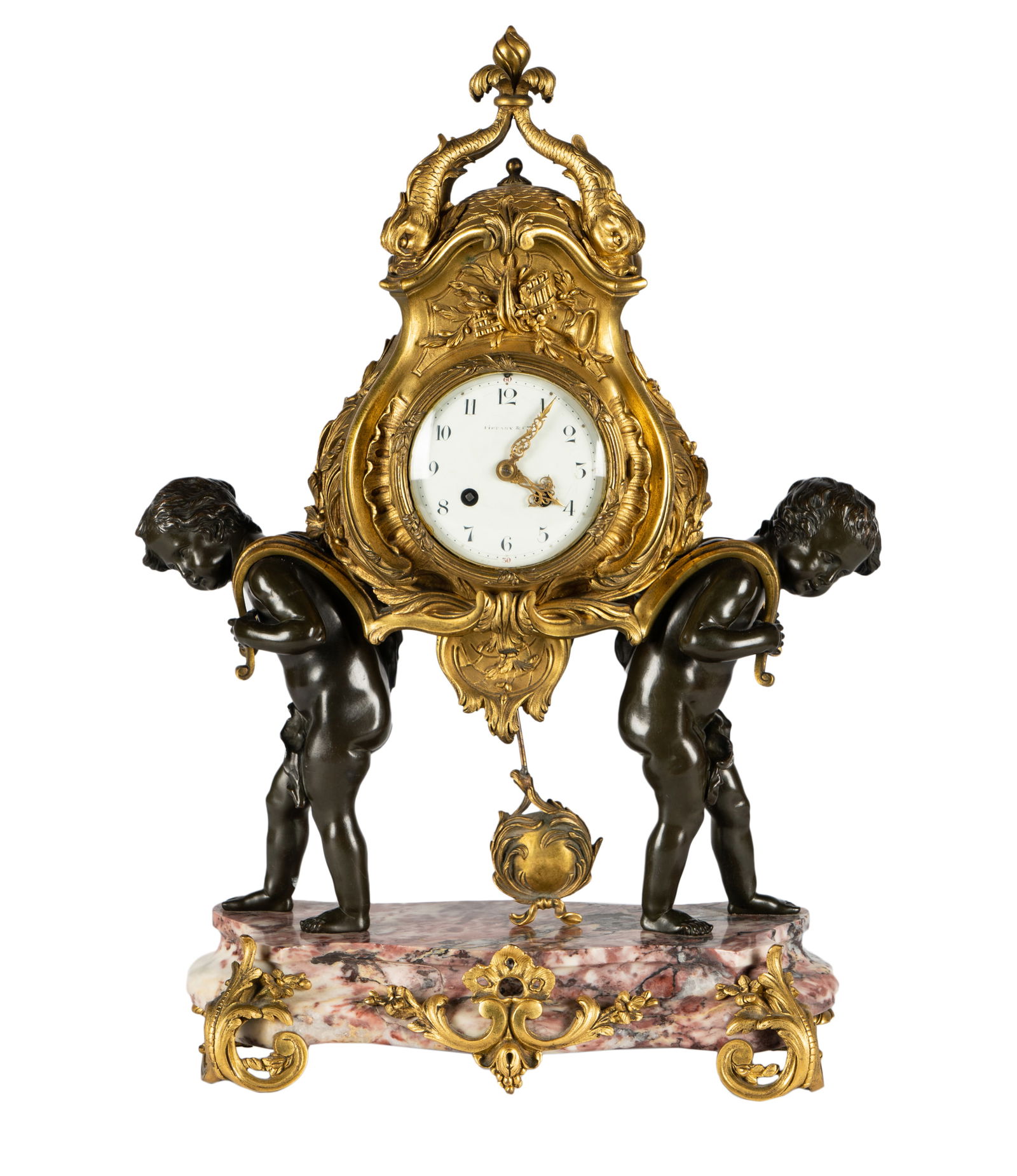 Tiffany and Co. French Gilt and Patinated Bronze Mantel Clock (1 of 19)