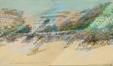 Georges Stein (1870-1930/1955): Place de l'etoile, Paris