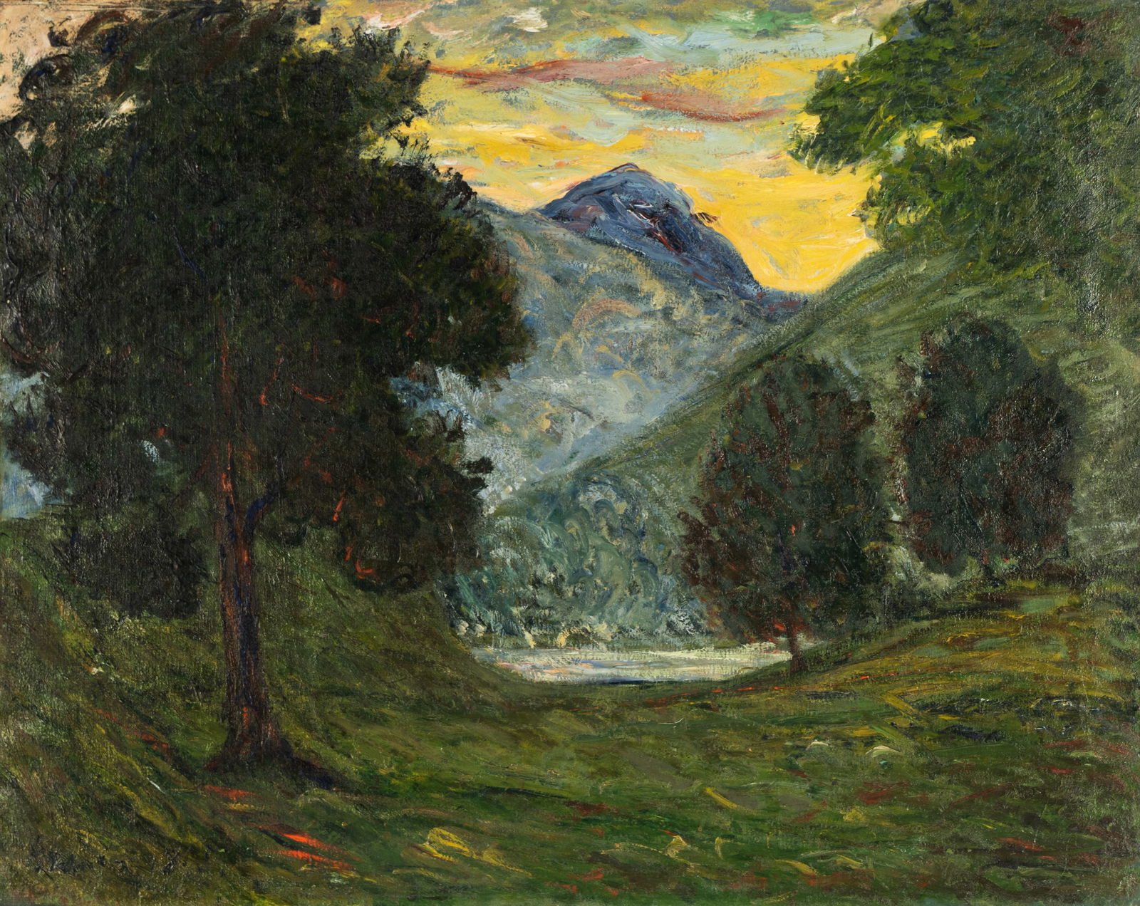 Maxime Maufra (1861-1918): La Vallee De Glencoe: Maxime Maufra 1861-1918 La Vallee De Glencoe oil on canvas 1895; signed and dated lower left 29 x 36 1/4 in. (73.7 x 92.1 cm.), Frame: 31 1/2 x 39 in. (80 x 99.1 cm.) Provenance: The Estate of Richard