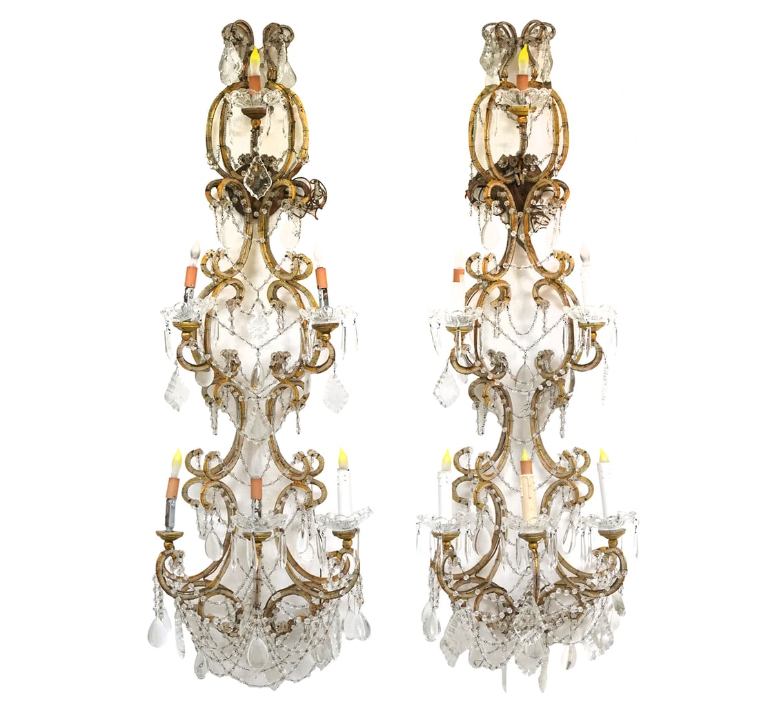 Pair of Italian Rococo-Style Six-Light Sconces (1 of 13)
