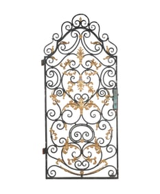 Continental Painted and Gilt Metal Gate
