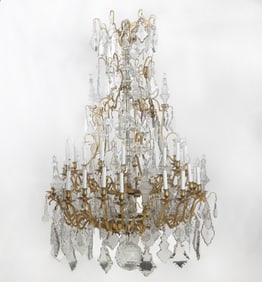 Gilt Bronze and Crystal Chandelier