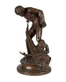 Leon Eugene Longepied (1849-1888): Fisherman with Orpheus in his Net