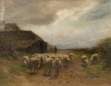 Herman Johannes van der Weele (1852-1930): Flock of Sheep