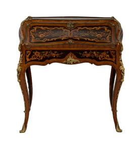 Louis XV-Style Kingwood and Marquetry Writing Desk