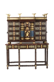 Gilt Metal-Mounted and Stone-Inset Vargueno