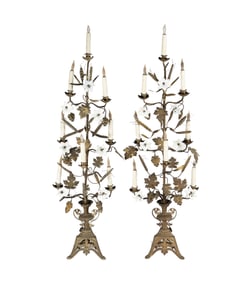 Pair of Gilt Metal Six-Light Girandoles