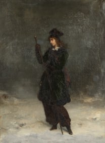 19th Century: Woman in Snowy Landscape