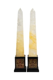 Pair of Rock Crystal Obelisks