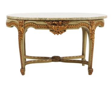 Rococo-Style Painted and Gilt Coffee Table