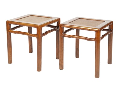 Pair of Chinese Hardwood Low Tables