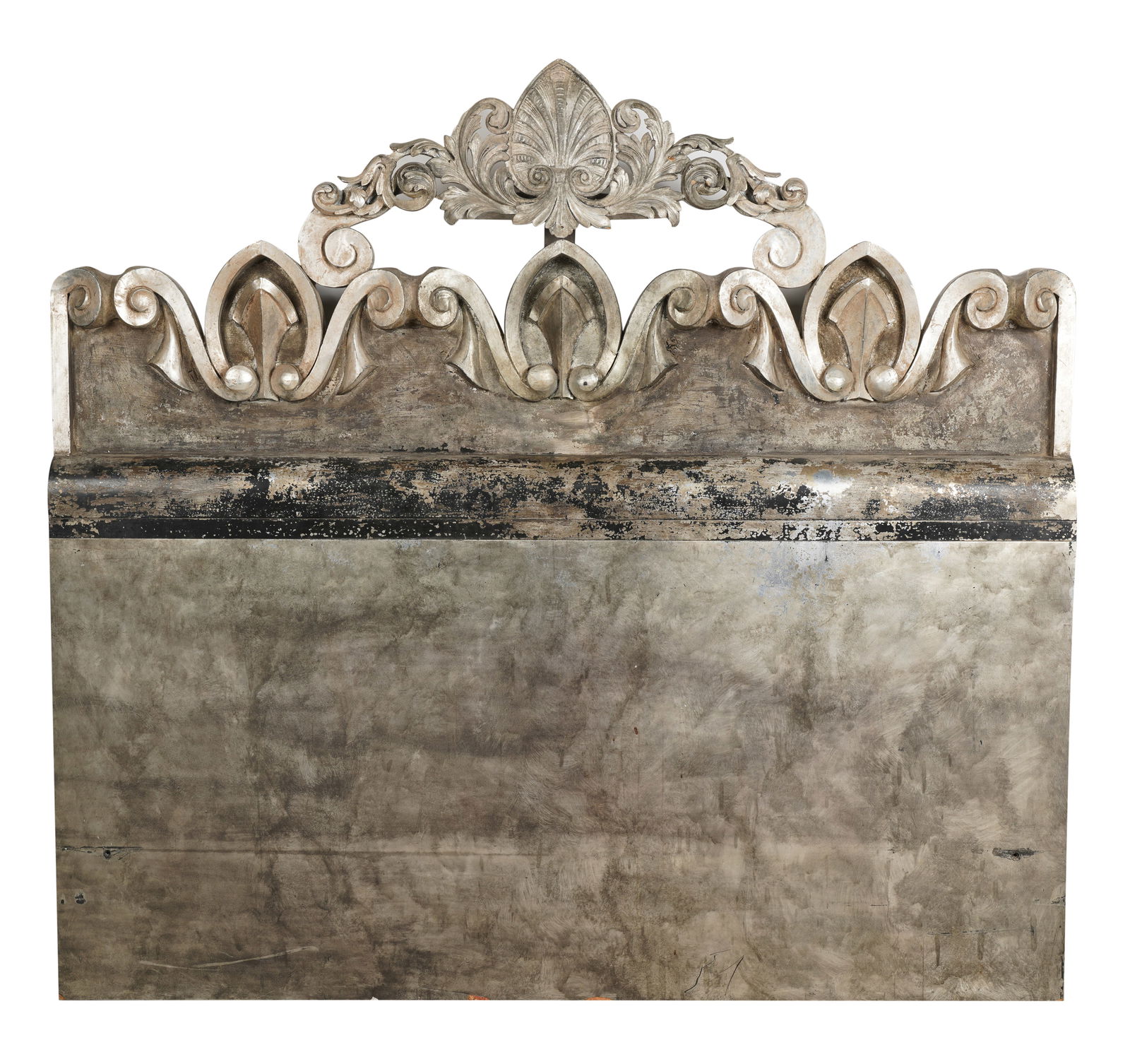 Silver-Painted Carved Wood Headboard (1 of 7)