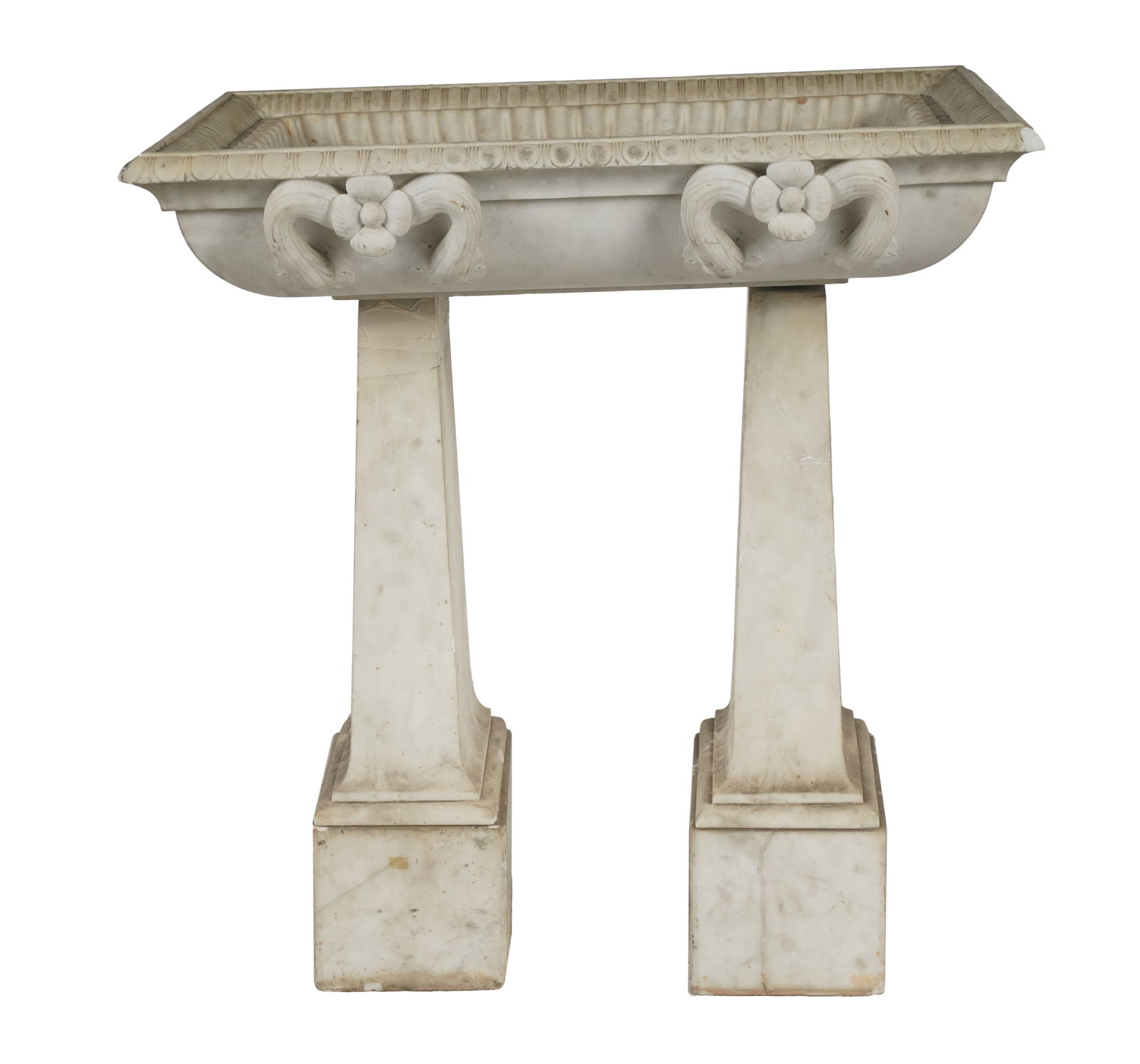 Italian Carved Marble Font / Birdbath (1 of 11)