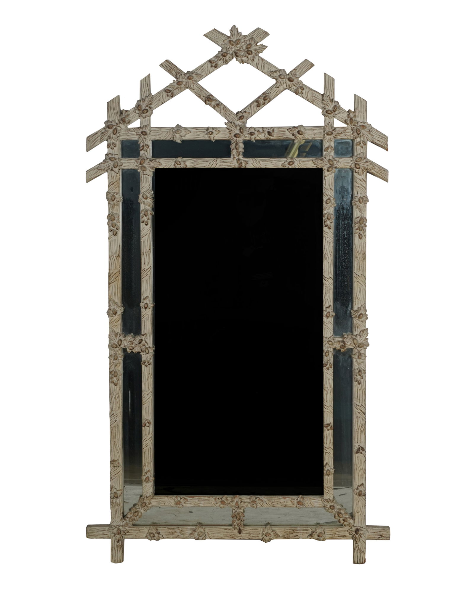 White Painted Faux Bois Mirror (1 of 8)