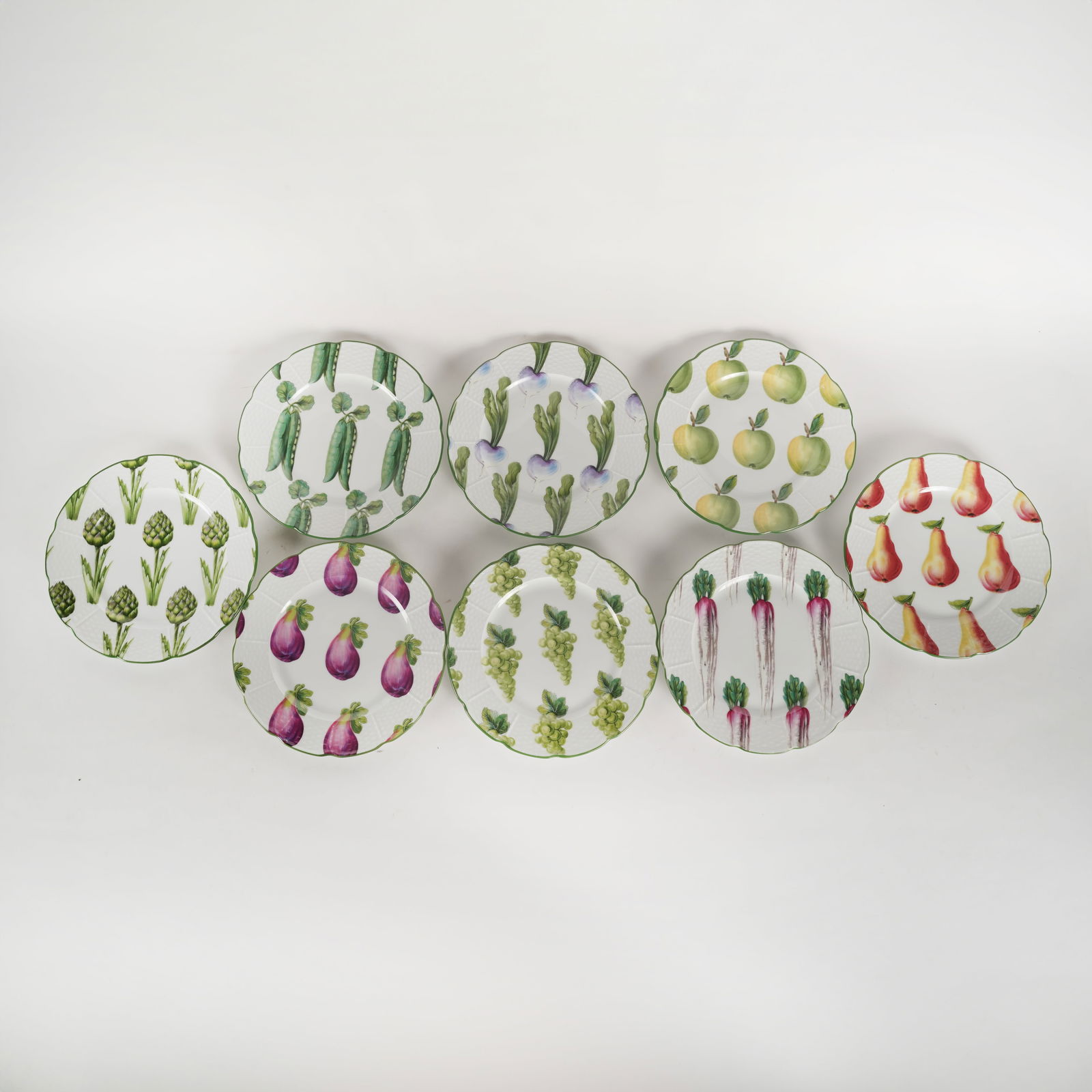 Set of Eight Raynaud Limoges Porcelain Plates (1 of 8)