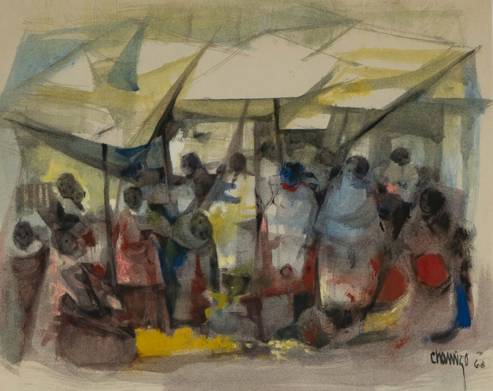 Juan Chamizo (B. 1948): Marketplace (1 of 9)