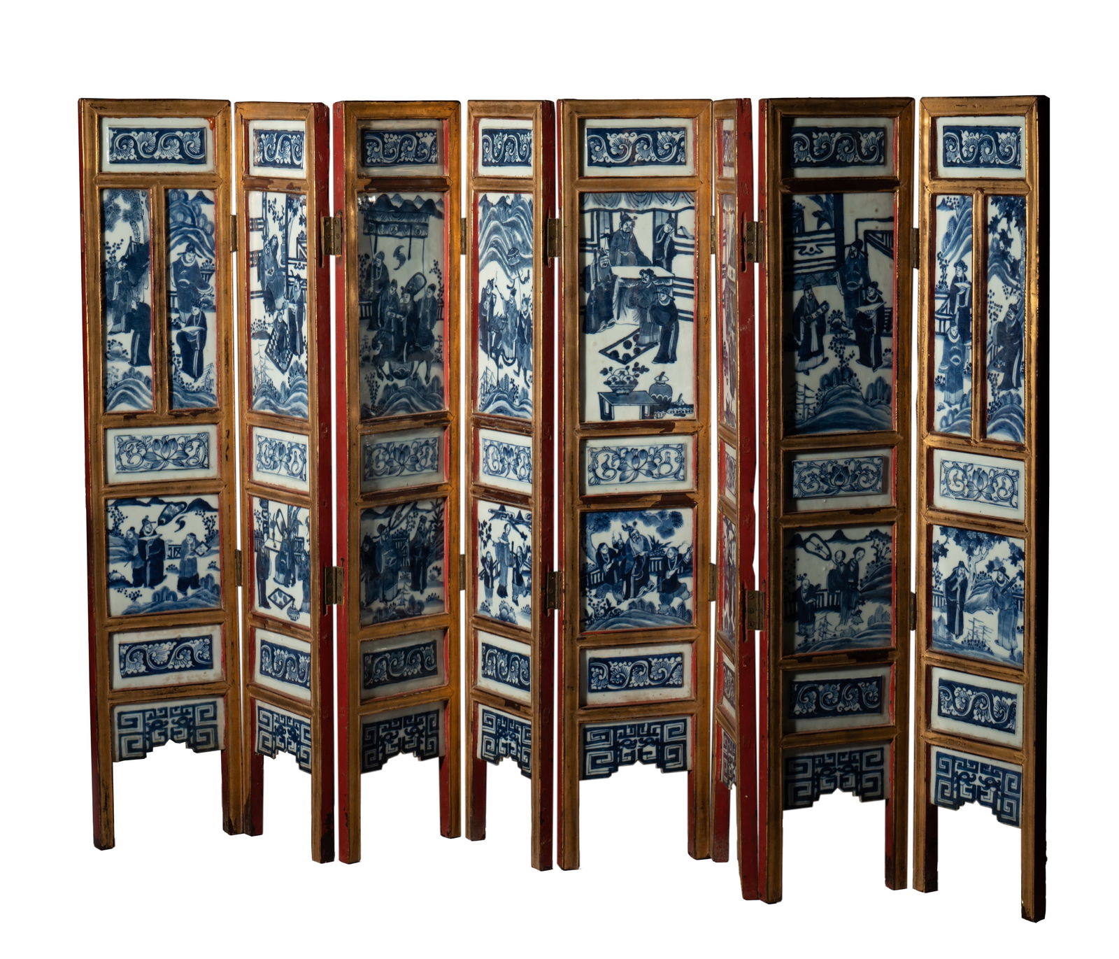 Chinese Porcelain-Inset Wooden Floor Screen (1 of 19)