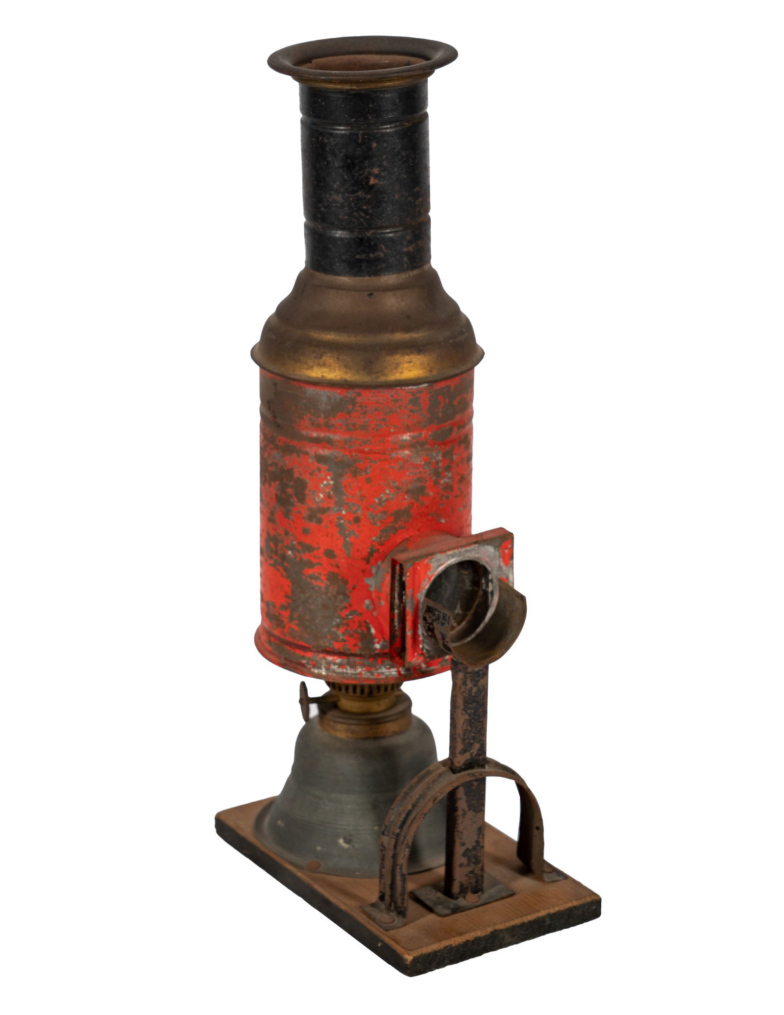 Small Kerosine Slide Projector: circa 1830's 10 x 4 1/4 x 2 1/2 in. (25.4 x 10.8 x 6.4 cm.) Provenance: The Estate of David Iwerks, Esteemed Portrait Photographer and Son to the Legendary Disney Animator Ub Iwerks, Los Angeles