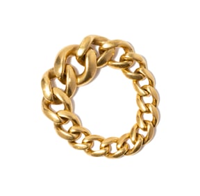18 Karat Yellow Gold Cuban Link Ring