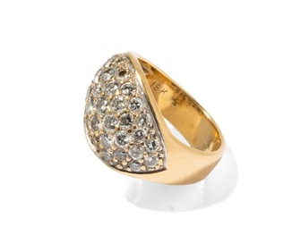 18 Karat Yellow Gold Diamond Ring