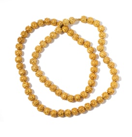18 Karat Yellow Gold Bead Necklace