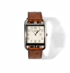 Hermes Cape Cod Stainless Steel and Leather Watch