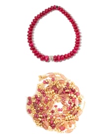 Group of Assorted 14 Karat White Gold, Gold-Plate, Ruby, Diamond, and Tourmaline Jewelry