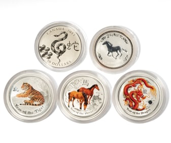 Five Half Ounce Lunar Coins