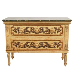 Italian Neoclassical-Style Carved and Painted Commode