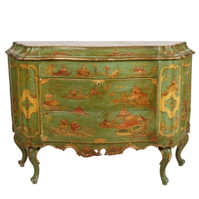 Venetian Rococo-Style Chinoiserie Painted Commode