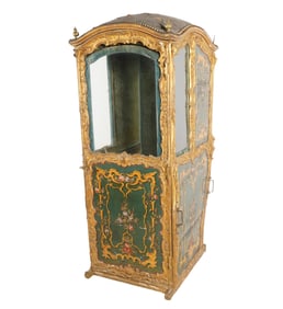 Italian Rococo-Style Painted and Gilt Sedan Chair