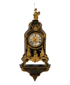 Regence-Style Brass Marquetry and Ebonized Bracket Clock