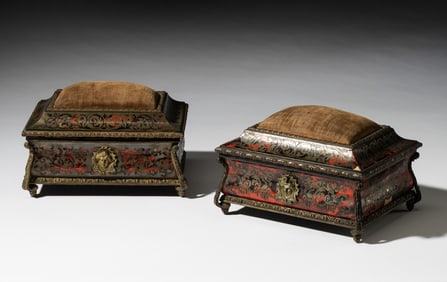 Pair of French Gilt Bronze-Mounted Boulle Marquetry Table Boxes