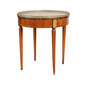 Louis XVI-Style Marble-Top Bouillotte Table
