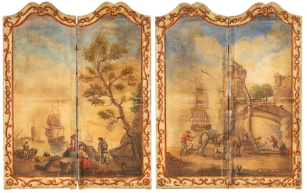 Pair of Italian Two-Panel Screens
