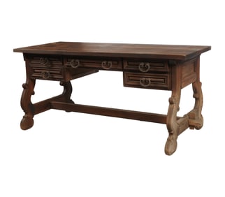 Carved Spanish Baroque-Style Desk