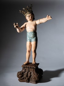 Spanish Colonial Santo with Crown