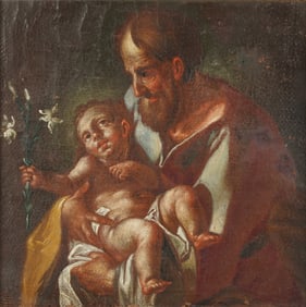 Spanish Colonial School: St. Joseph with Infant Christ
