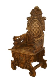 Renaissance-Style Carved Armchair
