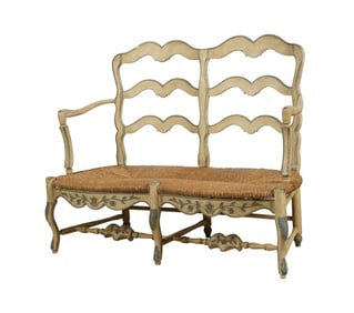 French Provincial Painted Radassier or Settee