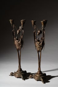 Auguste Nicholas Cain (1821 - 1894): Pair of Candelabra