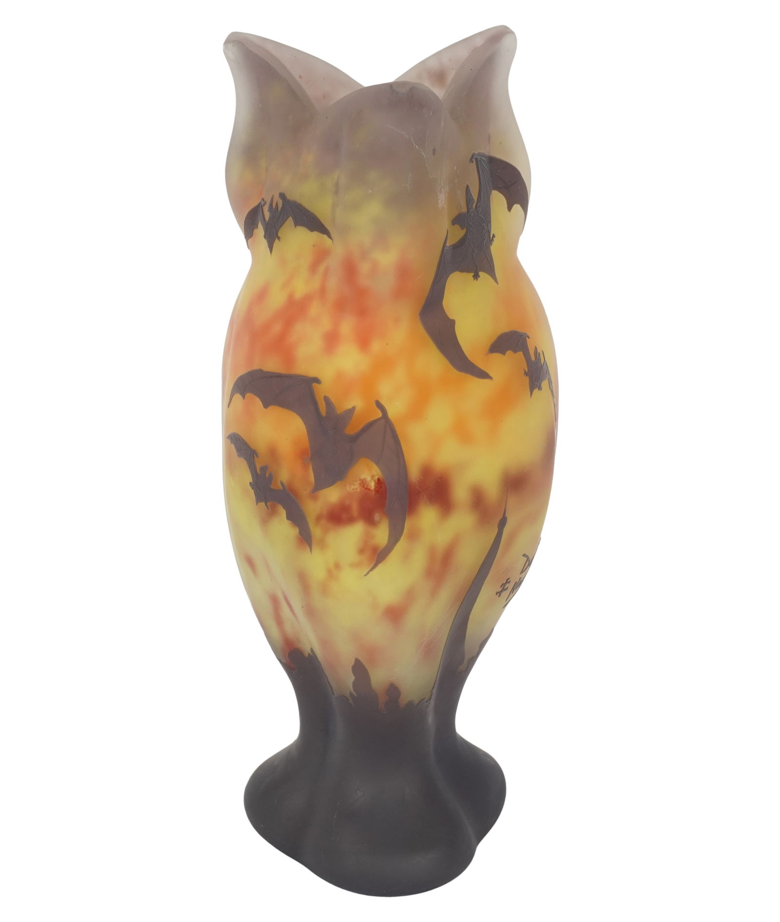 Daum Cameo Glass Bat Vase (1 of 4)