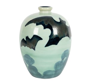 Charles Catteau for Boch Freres: Gres Keramis Glazed Stoneware Bat Vase