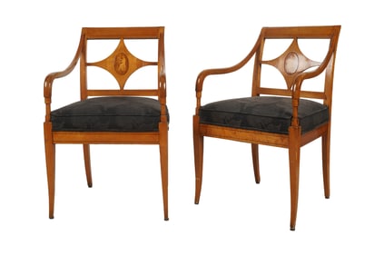 Pair of Continental Neoclassical Armchairs
