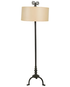 Antique Patinated Metal Floor Lamp